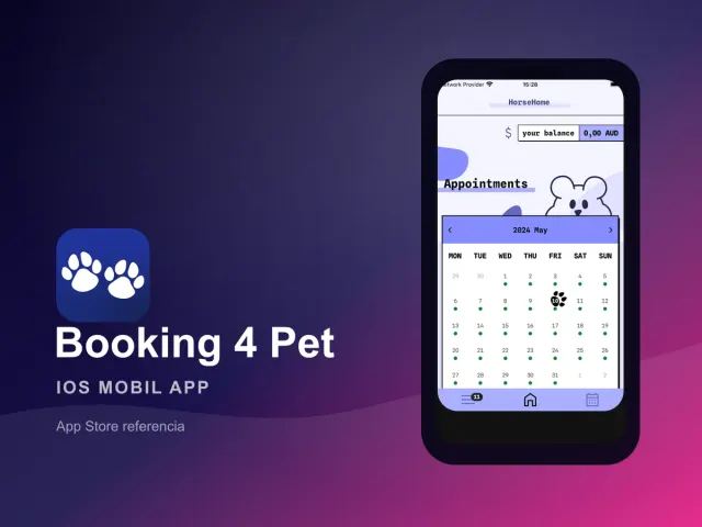 Booking 4 Pet iOS mobil app
